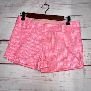 Lily Pulitzer Barclay Pink & White Plaid Cuffed Mid Rise Shorts | Women’s Size 0